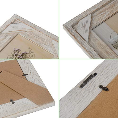 Ouxean Wooden Photo Frames Rustic Farmhouse Distressed Picture Frame 5” X 7" Wood Photo Frame (2-Pack) #TOP7