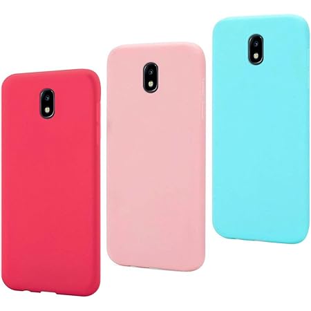 Leton 3x Coque Samsung Galaxy J3 17 Silicone Ultra Fine Mince Rouge Rose Souple Housse De