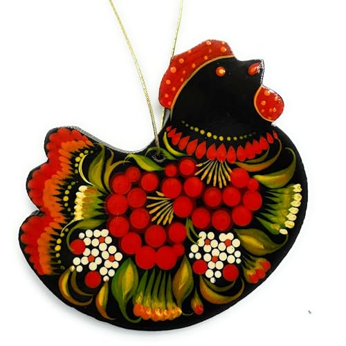 Christbaumschmuck Henne aus Holz mit Blumenmuster Handbemalt 11 x 8,5 x 0,5 cm Kunsthandwerk aus der Ukraine Christbaumschmuck Henne aus Holz mit Blumenmuster Handbemalt 11 x 8,5 x 0,5 cm Kunsthandwerk aus der Ukraine