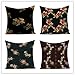 Poszewki na poduszki zestaw 4 kolorowych poszewek na poduszki 65 x 65 cm, kwadratowe, dwustronne, lniane poszewki na poduszki do użytku na zewnątrz, zestaw 4 z niewidocznym zamkiem błyskawicznym, na krzesła / do salonu / sypialni / pokoju dekoracja prezenty