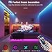 Leeleberd Led Lights for Bedroom 100 ft (2 Rolls of 50ft) Music Sync Color Changing RGB Led Strip Lights with Remote App Control Bluetooth Led Strip, Lights for Room Home Kitchen Party Decor