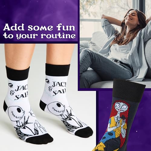 Image of Disney Socks 5 or 6 Pack, US Size 4‑9, Soft and Breathable Novelty Socks Gifts for Women, Wife, Girlfriend