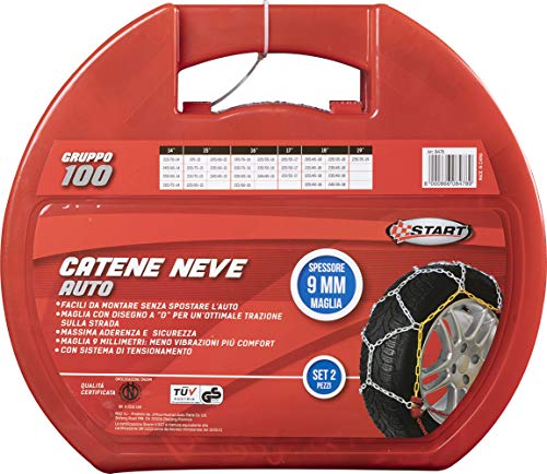 Catene da neve 9mm Gruppo 100 Set Due Pezzi Catene da Neve Spessore 9mm Gruppo 100
