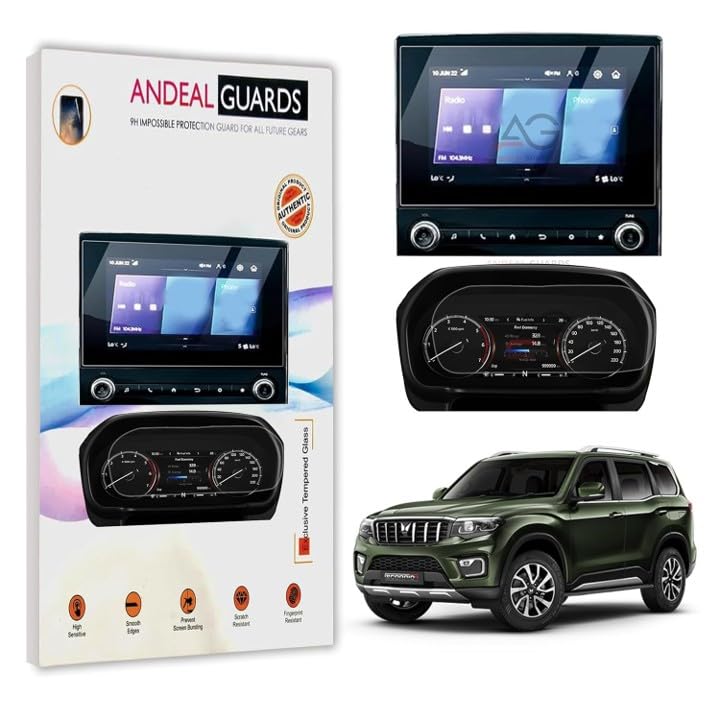screen protector combo for mahindra scorpio n 2026 touchscreen infotainment 8 inch + instrument cluster [not tempered glass]