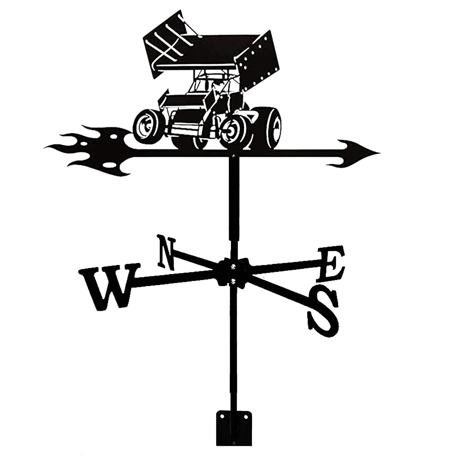 Weathervane Wiatrowskaz Metal Retro z wiatromierzem do wskaźnika kierunku wiatru i pomiaru Dekoracja dachu z kutego żelaza Dekoracja ogrodu