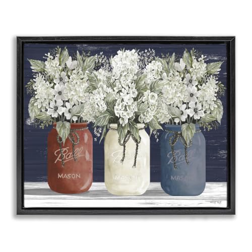 Americana Floral Bouquet Still Life, 16 x 20 Inch Canvas in Floater Frame