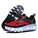 Axcer LED Blinkend Schuhe Mit Rollen Automatisch Einziehbar Komfort Räder Skateboardschuhe Outdoor Fitnessschuhe 7 Farbwechsel Rädern Gymnastik Traillaufschuhe Sneaker für Jungen Mädchen