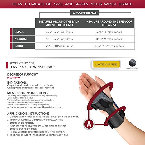 Otc Wrist Brace, Molded Exoskeleton, Low-Profile, Exolite, Large (Right Hand) #TOP2