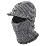 [LeafIn] ニット帽 目出し帽 両用 裏ボア 起毛素材 フェイス マスク ネックウォーマー 防風 防寒 アウトドア用 スポーツ 883