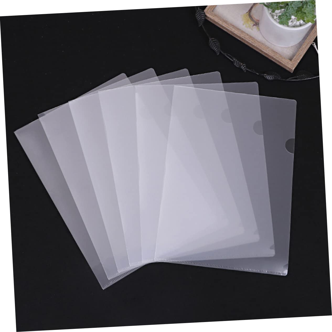 Happyyami Carpetas de Archivos de Plástico Transparentes A4, 50 Piezas, Funda Delgada y Compacta para Documentos en Oficina y Tareas Escolares