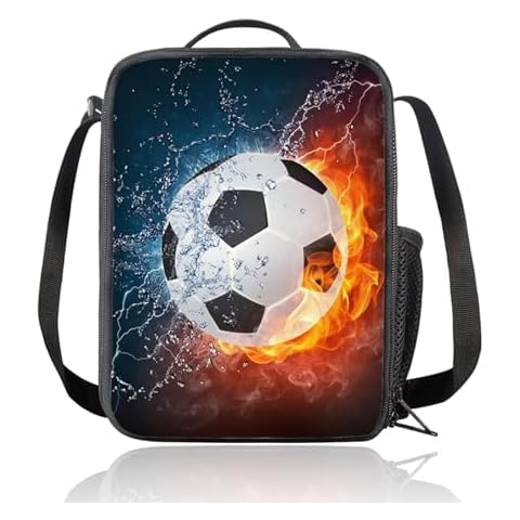 Football Insulated Lunch Bag with Drink Holder Cover