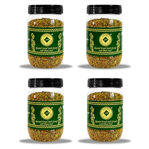 Image of Jyoti Ben's Roasted Mukhwas Pack of 4 (800g) | Fennel Seeds Saunf with Dhana Dal Mix | Indian Mouth Freshener | Digestive After Meal Saunf | Traditional Roasted Saunf Mix