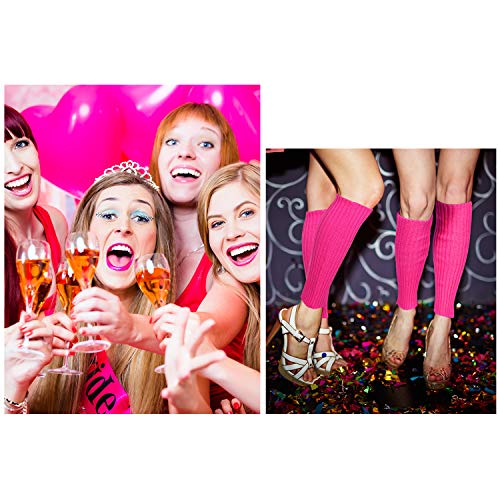 Image of Syhood 80s Women Neon Leg Warmers Knit Ribbed Leg Warmer for Party Accessories