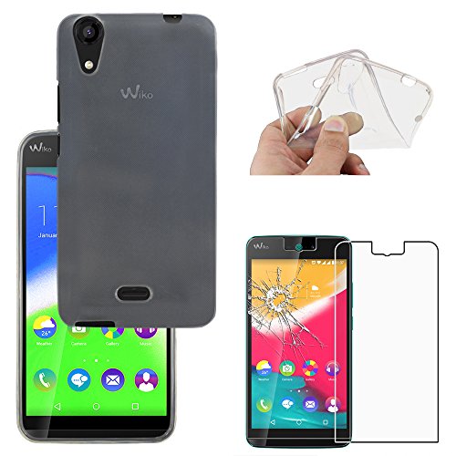 ebestStar - Coque pour Wiko Rainbow Jam 4G, Etui Protection Silicone Transparent Antichoc, Souple Slim, Transparent + Verre Trempé