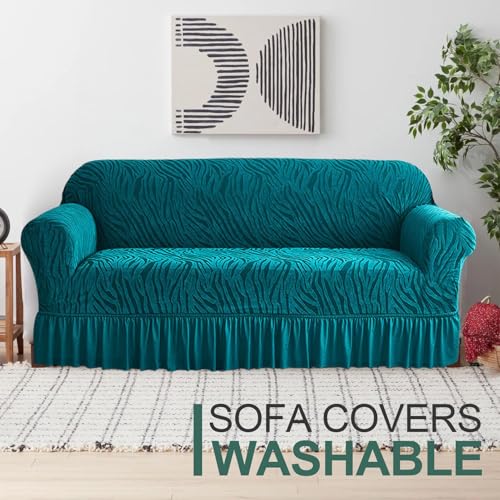 Housse de canapé lavable avec jupe de protection pour mobilier