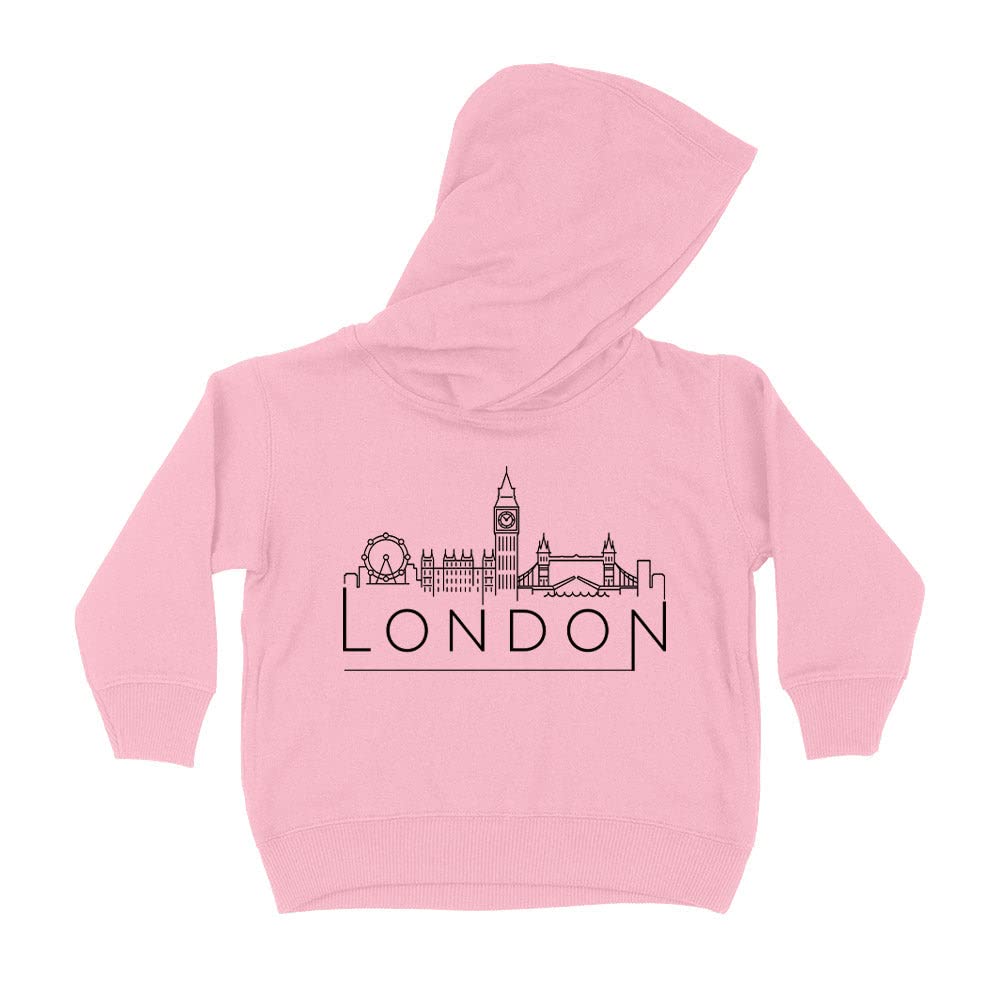 Skyline London England Kids Hoodie Sweatshirt Toddler 5T Light Pink