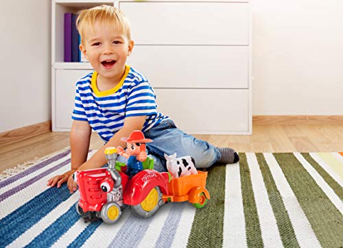 MalPlay Traktor mit Anhänger | Rollenspiele Trecker mit Tieranhänger | mit Licht & Sound | Geschenk für Mädchen und… – Bild 3