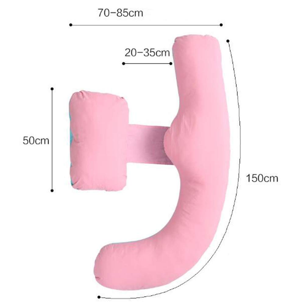 Schwangerschafts Seitenschläferkissen U-förmiges Lagerungskissen mit Abnehmbarem und Waschbarem,Rosa