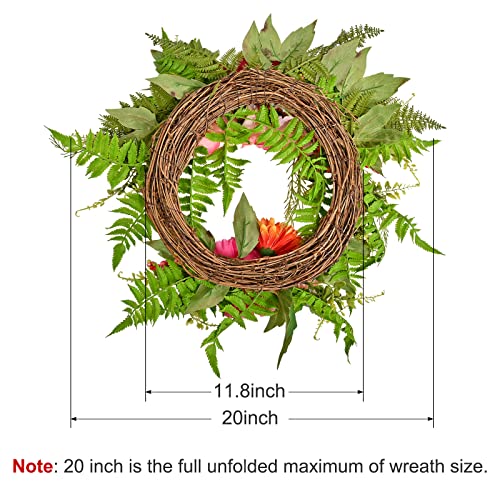 PGANDS-Spring-Wreaths-for-Front-Door-with-Wooden-Sign-Peony-Dahlia-20-Artificial-Summer-Wreath-Floral-Easter-Decor-for-Indoor-Outdoor-Farmhouse-Home-Wall-Window PGANDS Spring Wreaths for Front Door with Wooden Sign Peony Dahlia 20 Artificial Summer Wreath Floral Easter Decor for Indoor Outdoor Farmhouse Home Wall Window
