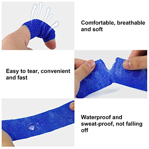 Disnace 12 Rolls Vet Wrap, 7.5cm x 4.5m Non-Woven Cohesive Bandages Breathable Stretchable, Assorted Colors Self-Adhesive Wrap Sticky Elastic Tape for Pets Human Wrist, Ankle Sprains, Swelling - Image 5