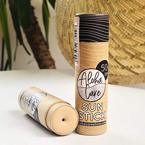 Aloha Sun Stick SPF 50+ | Getint mineraal zonnescherm voor surfen | Milieuvriendelijke papieren buis (Beige) - Afbeelding 5