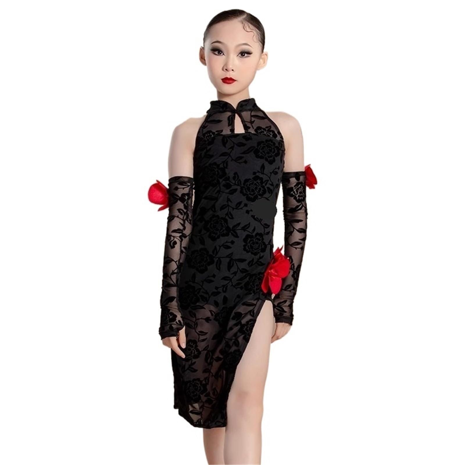Reglamento de competición rendimiento traje entrenamiento baile latino for niñas. Vestido Ropa adecuada para patinaje latino y artístico