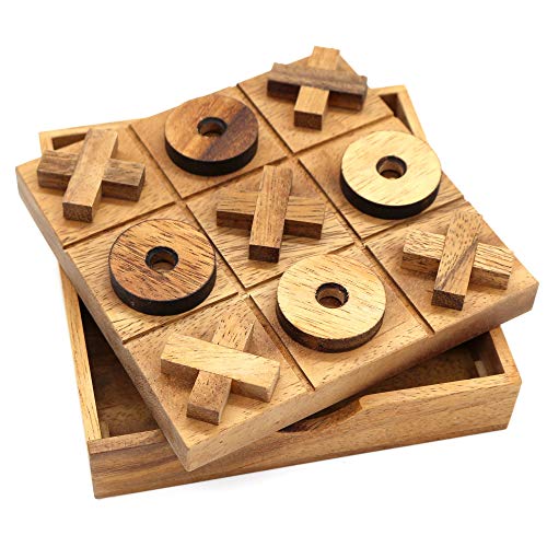 Noughts and Crosses Tic Tac Toe Holzbrettspiele Wohnzimmer Couchtisch Dekor Spiel