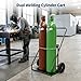LALFPET Heavy Duty Dual Welding Cylinder Cart – 440 lb Capacity, Rolling Oxygen Acetylene Gas Cylinder Trolley – 8