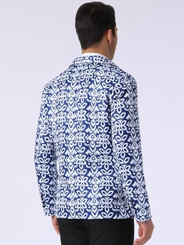 Lars Amadeus Paisley Blazer for Men's Retro Flower Printed Notch Lapel Floral Sports Coat3