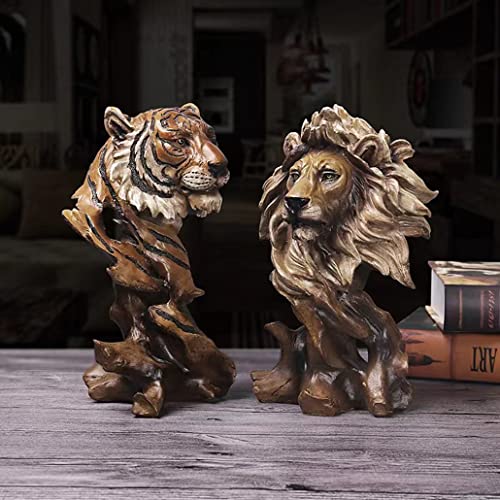 Estatua decorativa cabeza de tigre de resina miniatura 5