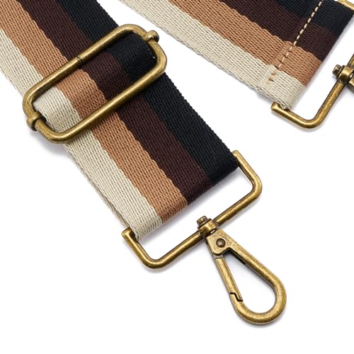 Image of ZOOEASS Bronze Buckles Purse Strap, 2 inch Wide Crossbody Handbag Strap Adjustable Replacement Shoulder Strap Vintage Embroidery