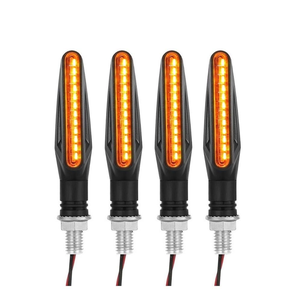 Motocicleta Luces Señal Vuelta Lámpara De Señal Giro Fluctuante para Motocicleta, Luces Barra 335SMD, Luz Advertencia DRL, 12V, 3000K, 12LED
