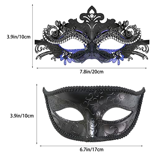 Image of Coddsmz Couple Masquerade Mask Set - Venetian & Mardi Gras Mask for Women & Men