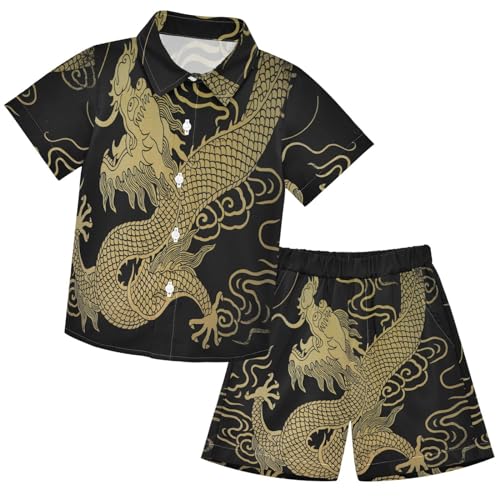 Image of visesunny Little Boys Short Sleeve T-Shirt Beach Shirts Casual Shorts Set Summer Clothes for Kids Outfits