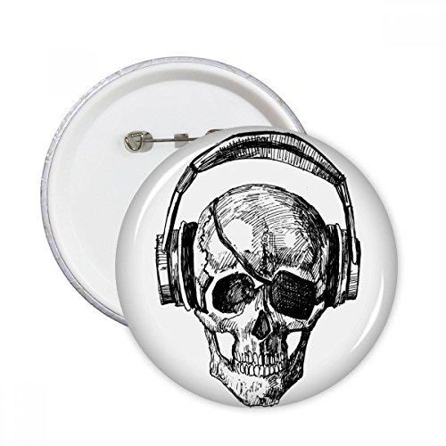 Badge skull musique folle casque pour personnaliser un sac à dos en toile