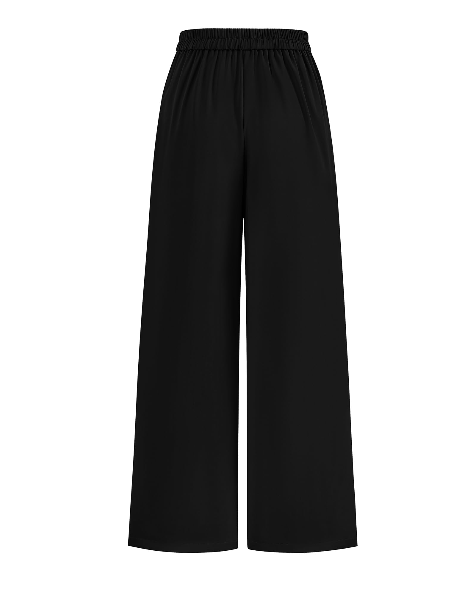 KIRUNDO Pantalones de vestir de pierna ancha para mujer, de cintura alta, para oficina, trabajo, negocios, informales, con botones, holgados, palazzo