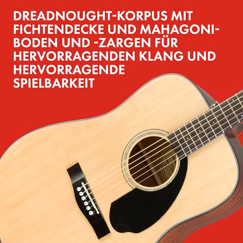 Fender CD-60S Dreadnought Akustikgitarre mit Walnussgriffbrett