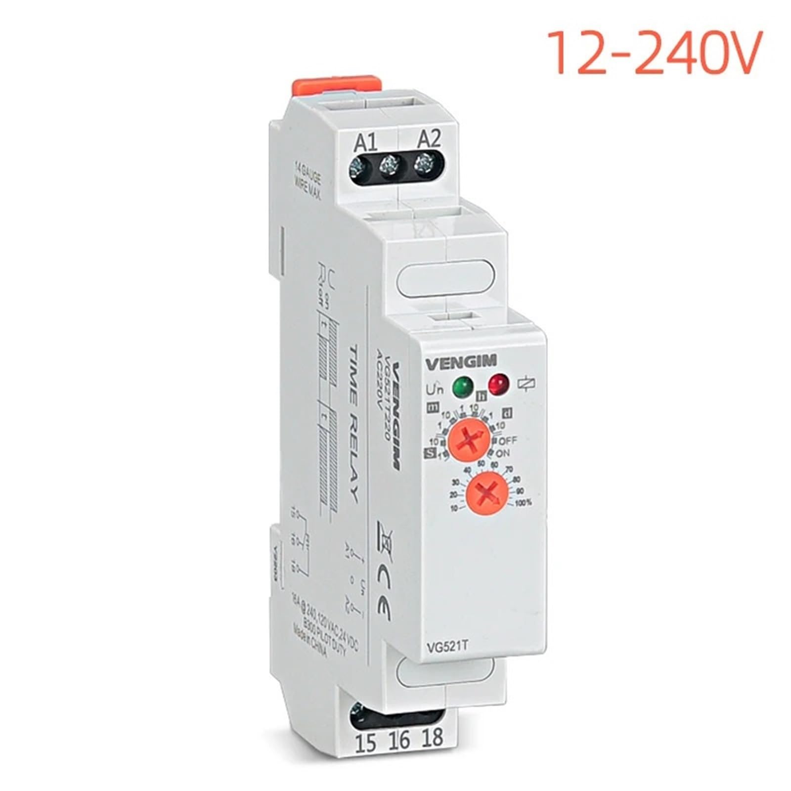 Zeitrelais 12 V 24 V 220 V 230 V AC/DC Einschaltverzögerungs-Zeitrelais mit Zeit(AC 220V)