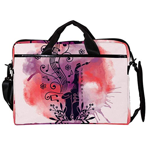 Sacoche bandoulière ordinateur 14-15.4" saxophone en toile antichoc