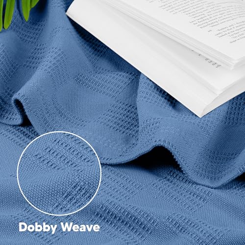 Utopia Bedding Wedgewood 100% Cotton Blanket [King Size - 90x108 Inch] 350GSM Lightweight, Soft and Breathable Thermal Blanket for All Seasons