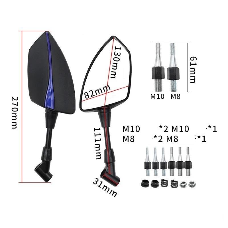 Motorrad Seitenspiegel Für Rebel 300/500/1100 - Aluminium Rückspiegel Mit Blendschutz
