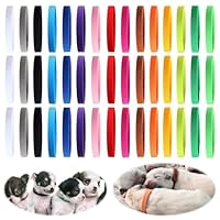 45 Stück Neugeborene Haustierhalsbänder, Welpen-Identifikationshalsbänder, Doppelseitige Einstellbare Weiche Welpen Kitten Halsbänder, 3 Größen, 15 Farben