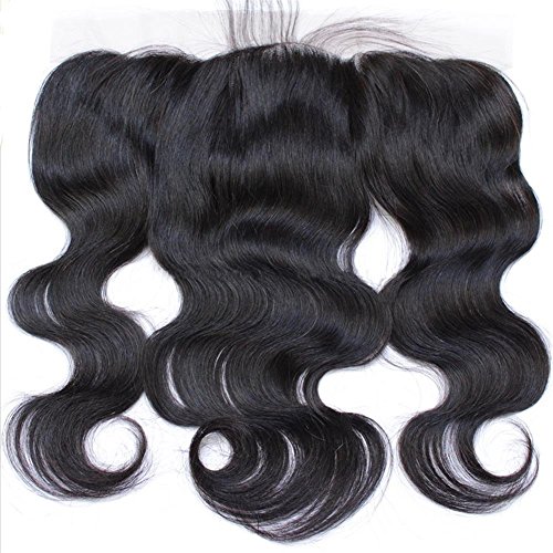 Free Part Lace Frontal Closure 13x4 With Baby Hair Body Wave Virgin Brazilian Human Hair Full Lace Closure Ear to Ear Natural Color No Bleached Knots (12 inch)