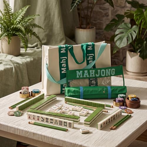 Set organizador y bolso para Mahjong americano 3 piezas miniatura 6