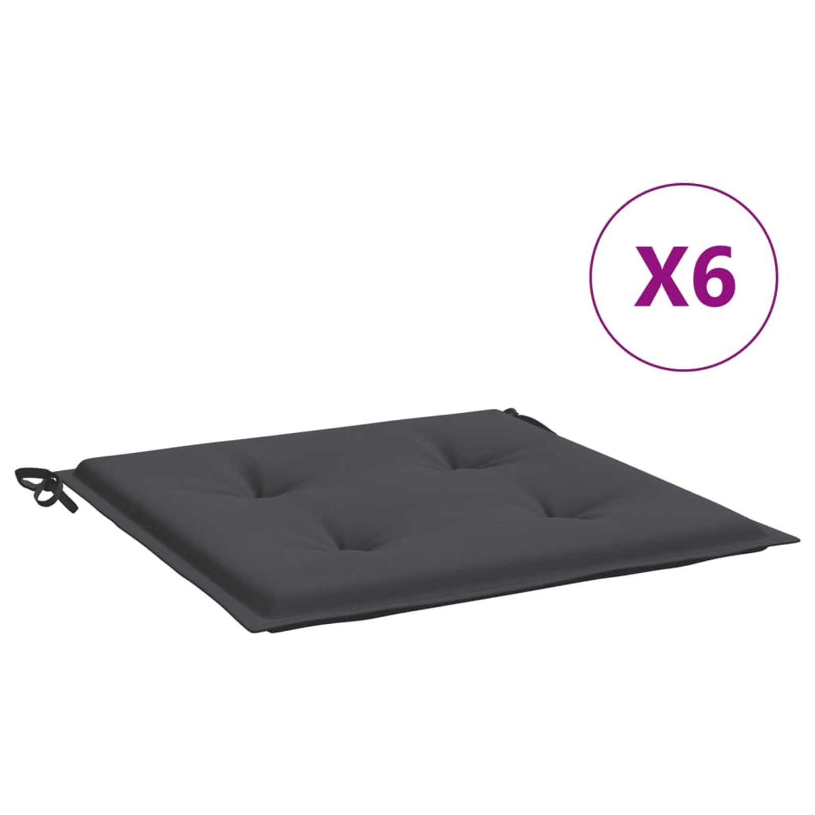 ShGaxin Cojines Silla de jardín 6 uds Tela Oxford Antracita 50x50x3 cm, Cojines para Butacas De Jardin, Cojines Sillas Cocina, Cojines para Sillas De Terraza, Cojin Silla Exterior