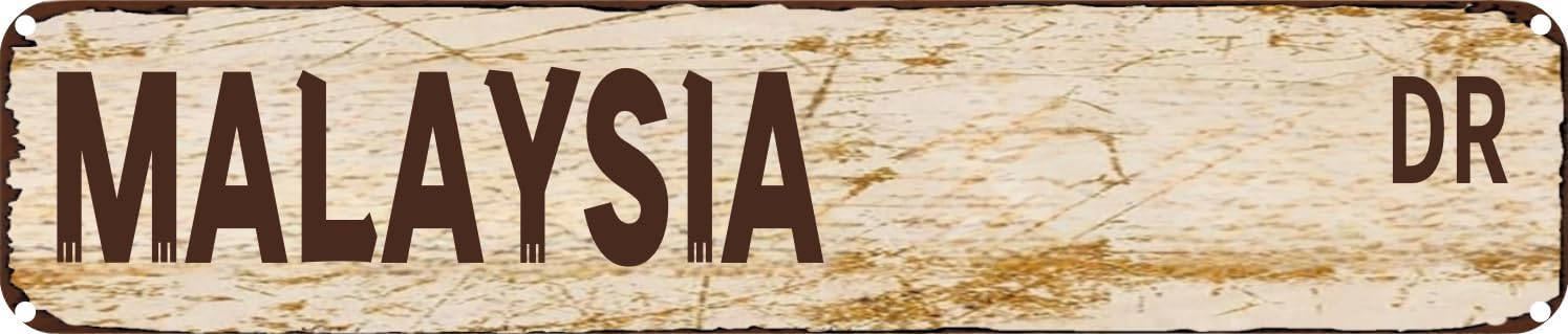 Vintage Tin Sign Retro Metal Wall Decor MALAYSIA DR Rustic Aluminum Plaque for Home,Bar,Kitchen,Garage,Man Cave 4x16 Inch