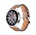 Galaxy Watch 46mm Bands, Galaxy Watch 3 45mm Band with Quick Release Pins, 2 Pack Comfortable and Durable Genuine Leather Straps Compatible with Samsung Smartwatch Brown and Black