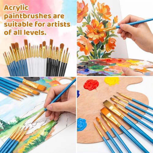 Set de 30 Pinceles para Pintura, Formas Variadas, Pinceles Acrílicos por Mayor miniatura 5