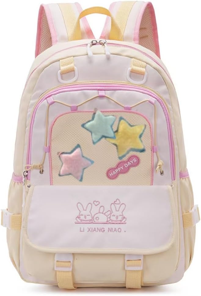 Kawaii Star Y2K Backpack for Girls Teen Women High School Student Daypack for Travel Casual Bookbag (Blue)