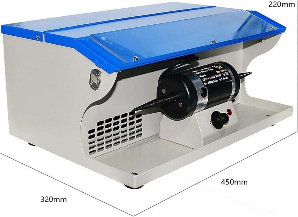 Jade Grinding Polishing Machine Jewelry Polishing Kit Polishing Buffing Machine with Dust Collector Bench Jewelry Polisher MultiUse Heavy Duty Power Tool 8000RPM Flat Grinder(110v)